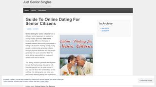 Just Senior Singles - WordPress.com