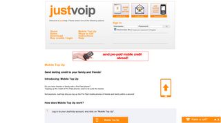 Top up Pre Paid mobile phones abroad with JustVoip.