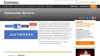 Justworks Review 2018 | PEO Service Reviews - Business.com