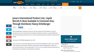 Jusuru International Product Line, Liquid BioCell,® Now Available in ...