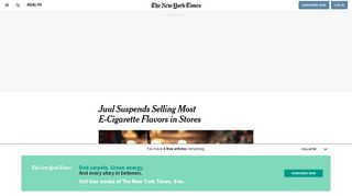 Juul Suspends Selling Most E-Cigarette Flavors in Stores - The New ...