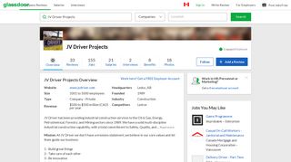 Working at JV Driver Projects | Glassdoor.ca