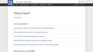 What's New? | JW.ORG | Jehovah's Witnesses' Official Website
