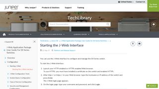 Starting the J-Web Interface - TechLibrary - Juniper Networks