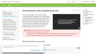 Authenticate with a backend server | Google Sign-In for Websites ...
