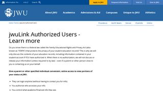 jwuLink Authorized Users | Johnson & Wales University