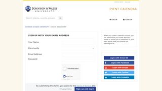 Sign Up - Johnson & Wales University