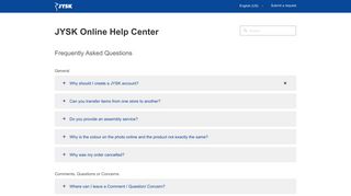 JYSK Online Help Center