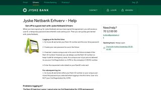 Get help using Jyske Netbank Erhverv - Jyske Bank
