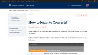How to log in to Converis? — Digital Services