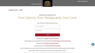 Login to the 24K Club - | Golden Nugget