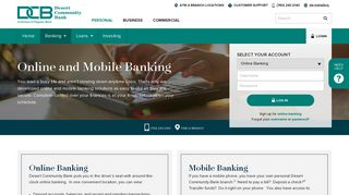 Online and Mobile Banking - Desert Community Bank
