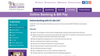 kstate CREDIT UNION - Online Banking/Bill Pay