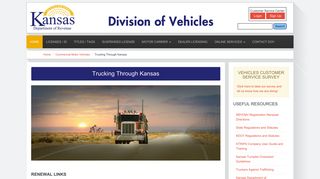 Kansas Department of Revenue - Trucking Through Kansas