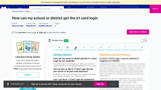 How can my school or district get the K1 Card Login for our students The