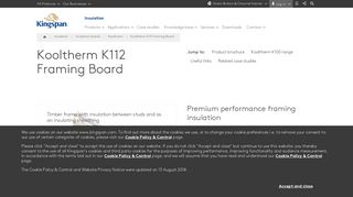 Kooltherm K112 Framing Board | Insulation | Kingspan | Great Britain