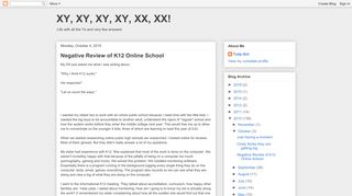 Negative Review of K12 Online School - XY, XY, XY, XY, XX, XX!