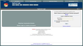 Applicant Portal - Applicant Login - Waterloo Community School District