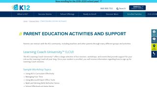 Parent Education Activities and Support - K12.com