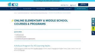Online Elementary & Middle School Programs | K12 - K12.com