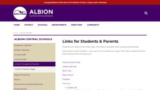 Links for Students | Albion Central Schools