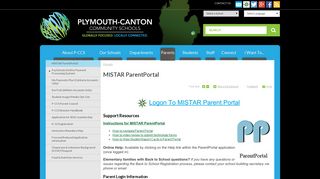 MISTAR ParentPortal | Plymouth-Canton Community Schools