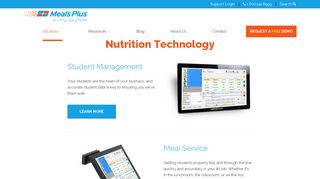 Online Services for School Lunchroom - Meals Plus