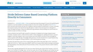 Stride Delivers Game-Based Learning Platform ... - K12 Newsroom