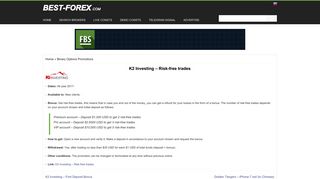 K2 Investing – Risk-free trades - Best-Forex