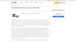 K2 blackpearl DocuSign Connector | DocuSign