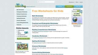Free Worksheets for Kids-preschool, kindergarten and ... - K5 Learning