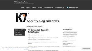 virus vendors | K7 Computing Press