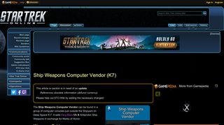Ship Weapons Computer Vendor (K7) - Official Star Trek Online Wiki