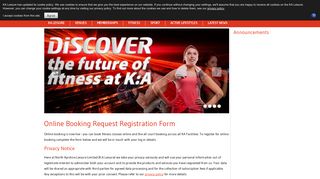 KA Leisure - Online Booking Request