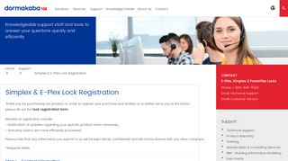 Simplex & E-Plex Lock Registration - Support | dormakaba