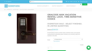 Oracode 660K Vacation Rental Lock, Time-sensitive Codes | GoKeyless