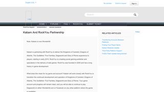 Kabam and RockYou Partnership – RockYou Support