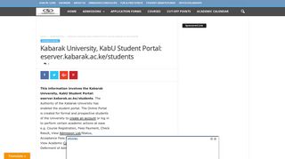 Kabarak University, KabU Student Portal: eserver.kabarak.ac.ke ...