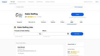 Jobs at Kable Staffing | Indeed.com