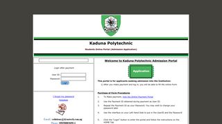 Kadpoly Application Portal - Kaduna Polytechnic