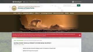 Division of State Parks | Ka'ena Point Vehicle Permit System Now in ...