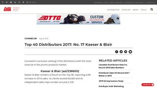 Top 40 Distributors 2017: No. 17 Kaeser & Blair