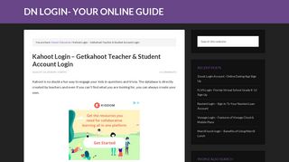 Kahoot Login - Getkahoot Teacher & Student Account Login