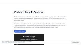 Kahoot Hack Online – Auto Answer, Flood, Username-Bypass, and ...