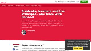 Students, teachers and the Principal - one team with Kahoot! | Kahoot!