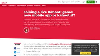 Joining a live Kahoot! game: new mobile app or kahoot.it? | Kahoot!