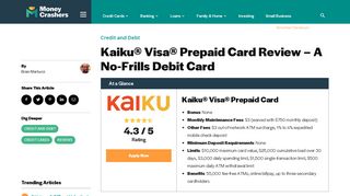 Kaiku Visa Prepaid Card Review - A No-Frills Debit Card