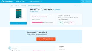 KAIKU Visa Prepaid Card Reviews - Prepaid Cards - SuperMoney