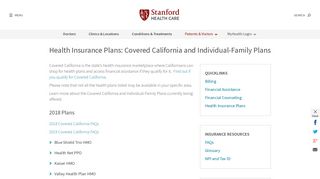 Covered California and Individual Family Plans | Stanford Health Care