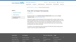 About South San Francisco 'Free WiFi at Kaiser Permanente'